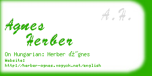 agnes herber business card